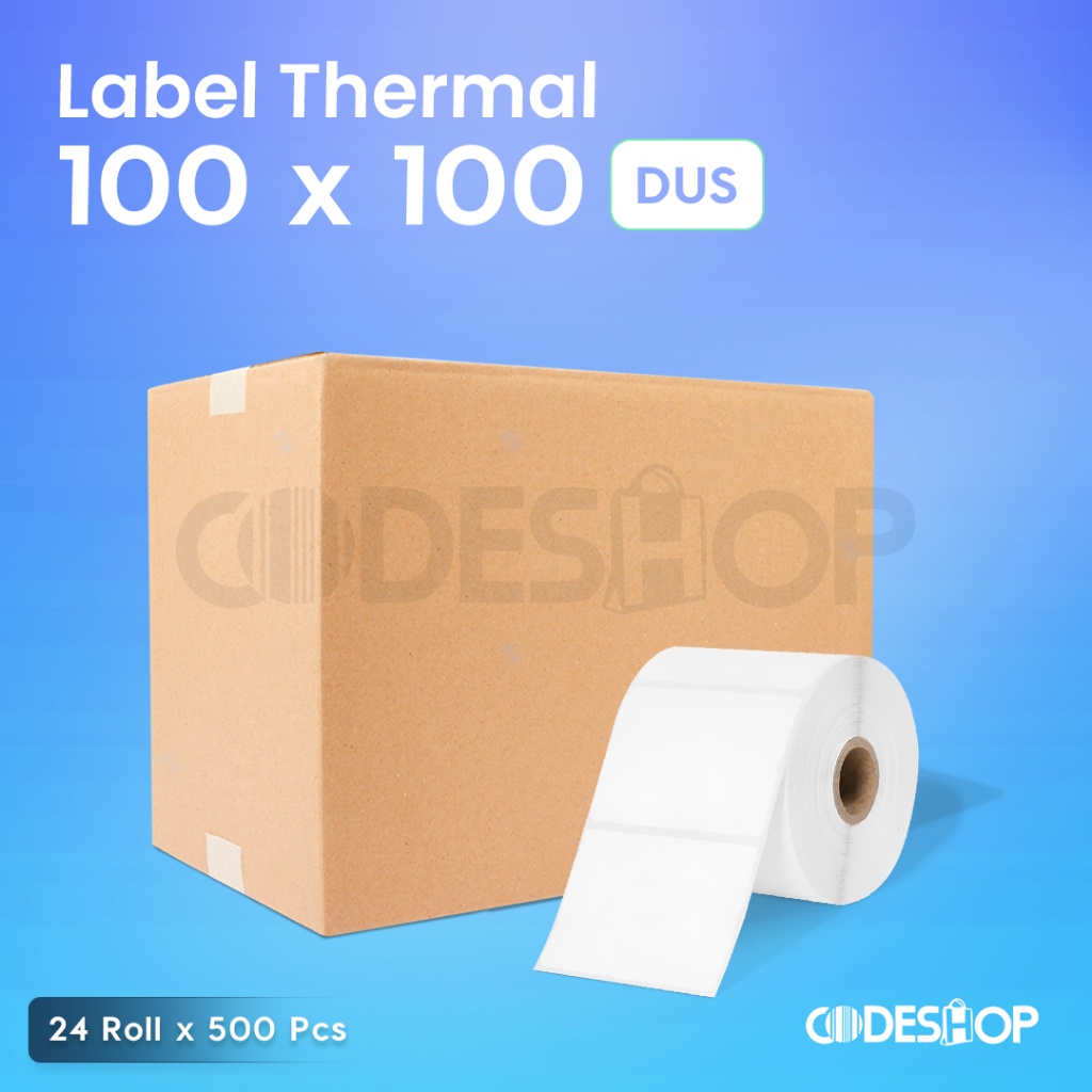 

1 Dus 24 Roll Label Barcode 100 x 100 Direct Thermal 100x100mm 500 Pcs