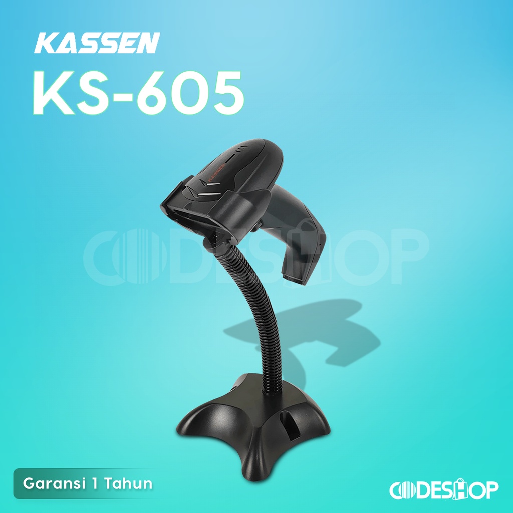 SCANNER BARCODE 2 DIMENSI KASSEN KS-605 USB ORIGINAL KASSEN KS605 GARANSI 1 TAHUN