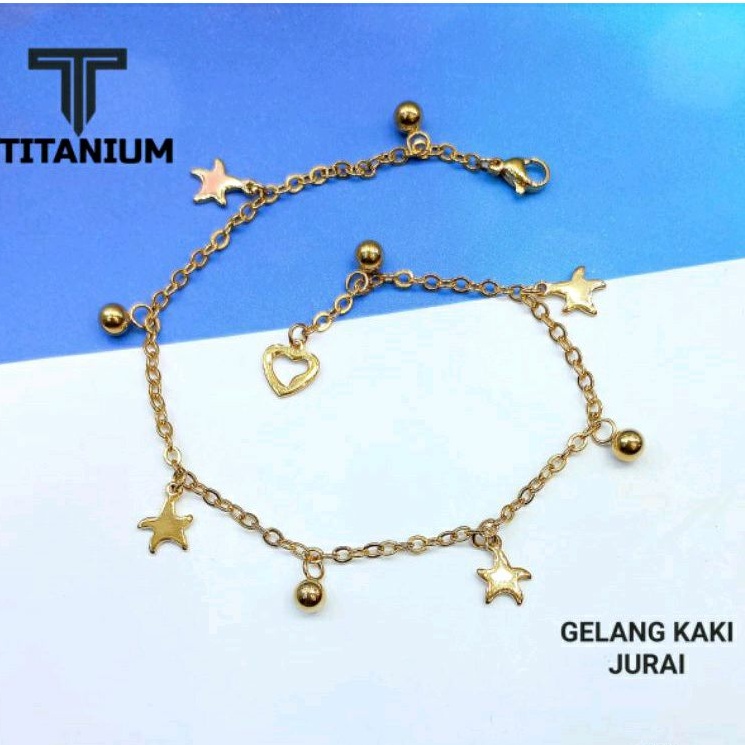 Gelang jurai kaki titanium gelang kaki wanita titanium
