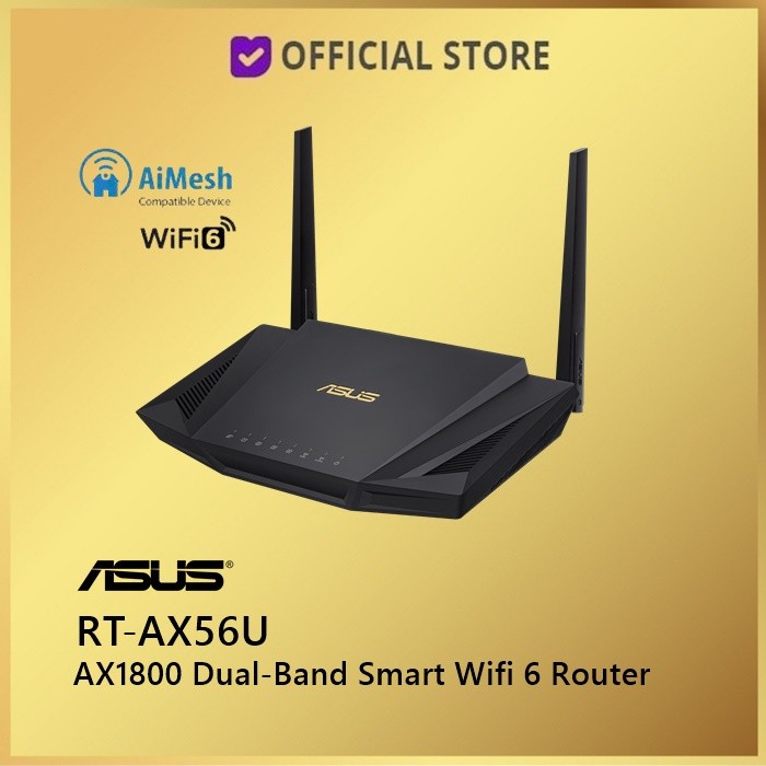 Terlaris Asus Rt-Ax56U Wifi 6 Dual-Band Router Ax1800 With Aimesh Rtax56U