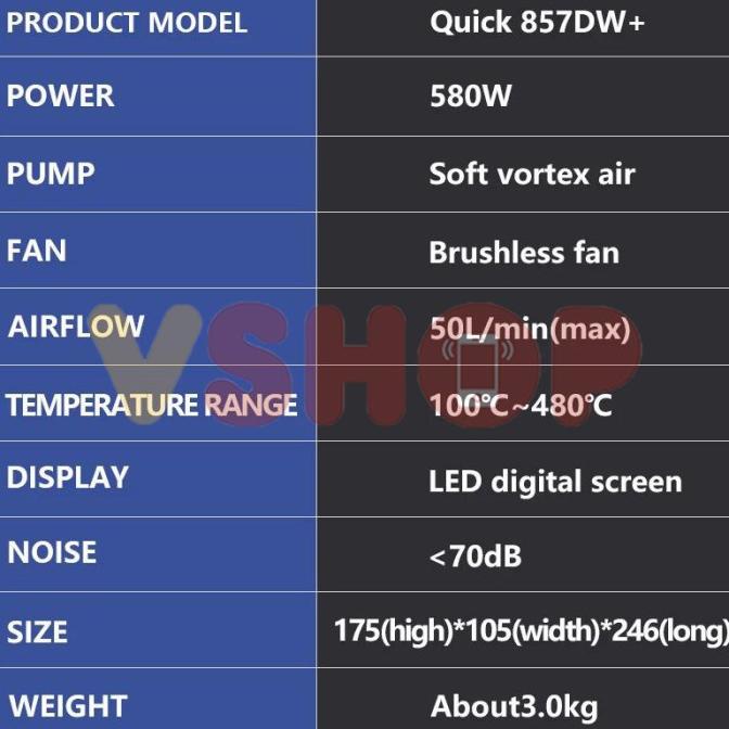Solder Uap Quick - Blower Quick 857Dw+ Blower Uap Quick 857Dw+