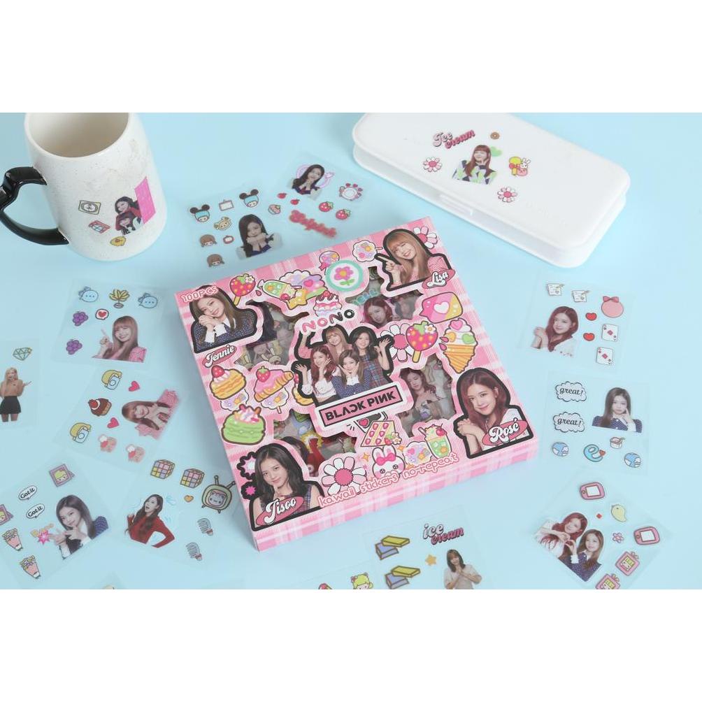 

Tara sticker stiker momo stiker isi 100Pcs Banyak Motif Black Pink