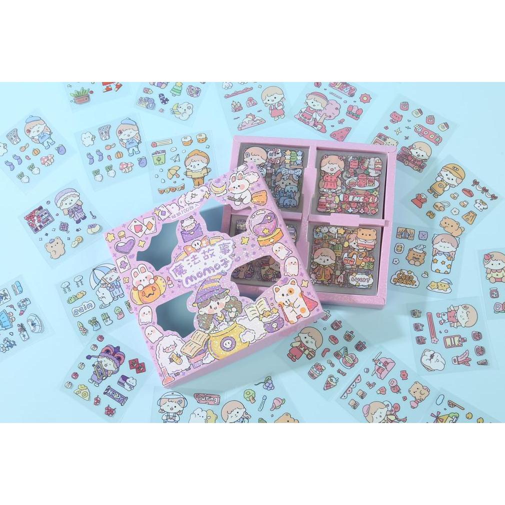 

Tara sticker MOMO Original isi 100Pcs stiker MOMO Kartun Waterproof Sticker Waterproof Sticker Lucu