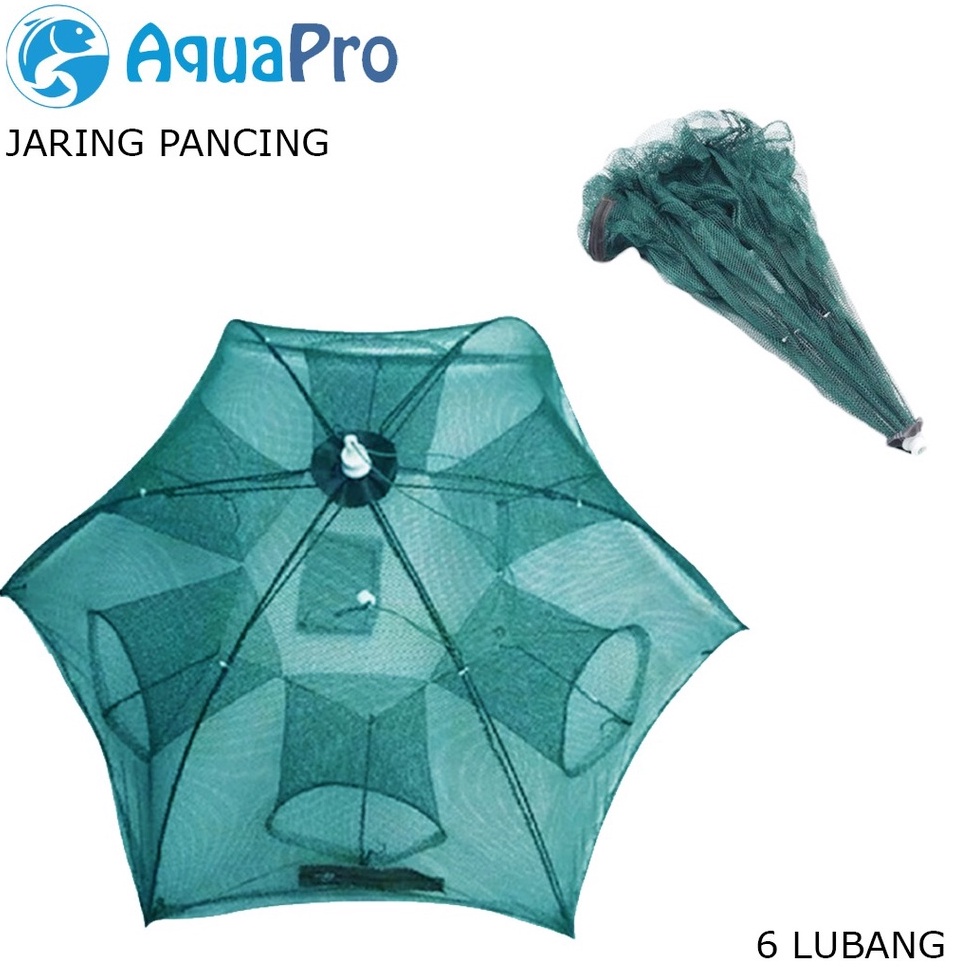 Promosi Spesial4a4Zo Aquapro Payung Bubu Jaring 6 Lubang Jebakan Perangkap Udang ikan Kepiting Model