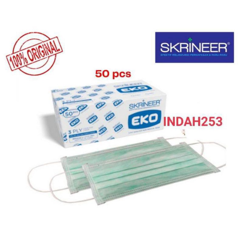 Masker Skrineer Eko 3ply 50pcs