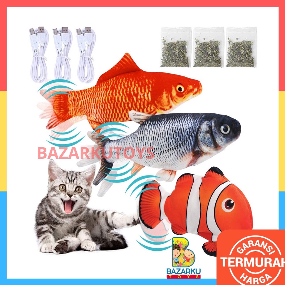 45 Dancing Fish Catnip Mainan Ikan Bergerak Boneka Ikan Boneka Bergerak Boneka Anak Boneka Bayi wfia