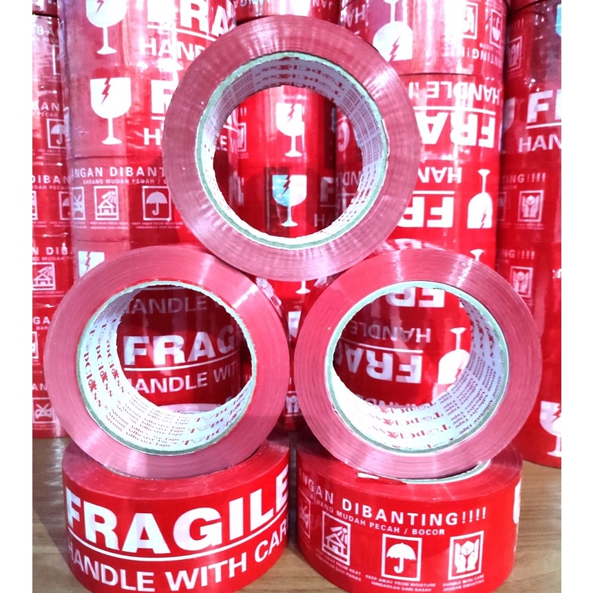 

(K-Q✪㊠X) LAKBAN FRAGILE MERAH 100 METER FULL x 48 MM BEST SELLER TERLARIS SUPER TEBAL/ langsung.kirim.!!