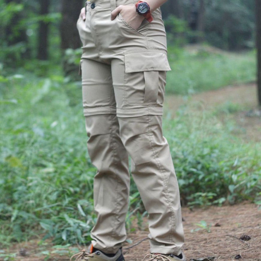 (K✪.㊚NN] Celana Gunung Celana Sambung Pria Wanita Cargo Sambung 2 in 1 Celana Outdoor Quickdry Outfr