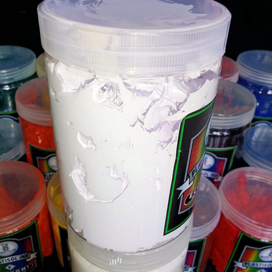 

[P-㊛H➸R> Tinta Sablon PLASTISOL ECONOMY Brain Plus PUTIH 1kg -kekiniian.!!