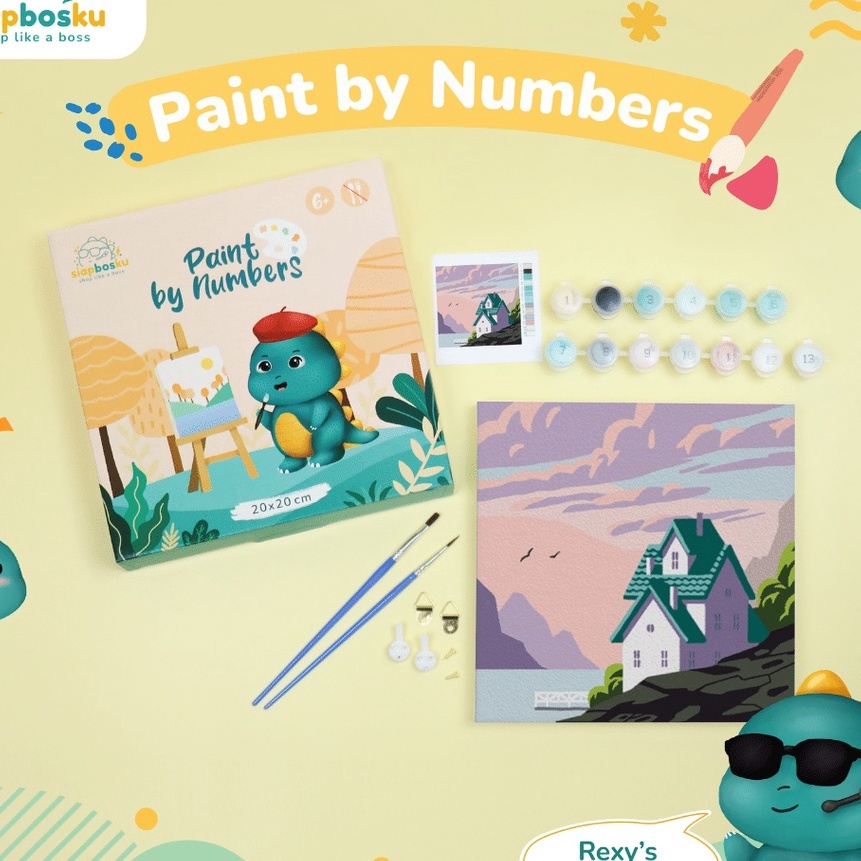 

[ZE☼.J☑] PAINT BY NUMBER 20x20 CM AESTHETIC LANDSCAPE KANVAS PAINTING KIT WITH FRAME SIAP LUKISsiiap.dikirim..!