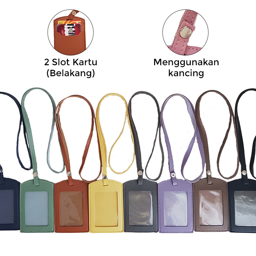

[V-S❤✔5> ID Card Tag Kancing Name Tag Kancing ID Holder Card Kancing Kulit Lanyard Kancing Termurah PU Leather Lanyard NameTag ID/ super.kerren..!