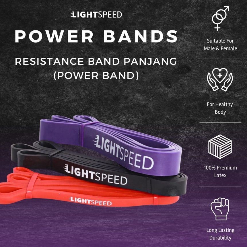 [L✔/J☑B> LIGHTSPEED Resistance Band Panjang / Power Band / Karet Fitness Gym Yoga Stretch / Karet Yo