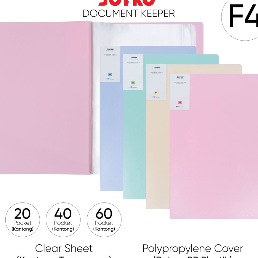 

[ZC✓O.❣] Document Keeper Clear Holder Map File Dokumen Folder Joyko F4 Pastel berkuaalitas.!