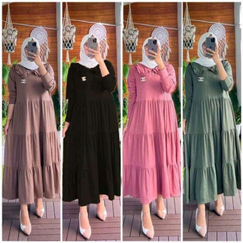 Dress Polos Midi Gamis Polos Midi