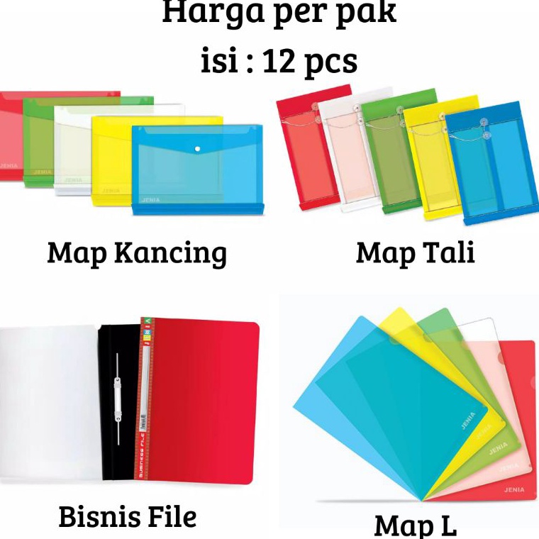 

12.12 FLASH SALE (12 pcs) Map plastik folio , Map kancing / Map bisnis file /Map Tali / Map L / clear sleaves