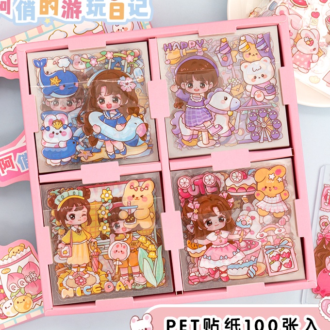 

(7♥B♪/K] 100 Lembar Stiker AQIAO Play Diary Lucu Sticker Waterproof Korean Style /pasti.dikiriim.!!