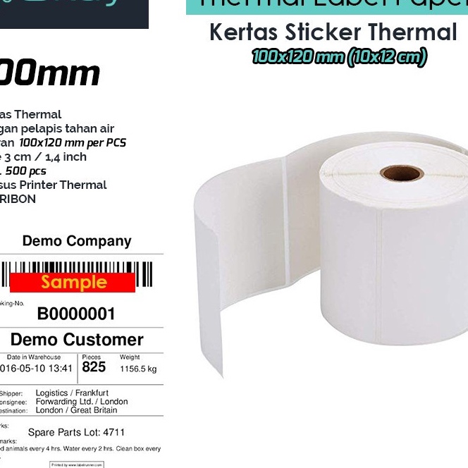 

[K-L➤➸X> OKAY kertas thermal label 100X120 mm Sticker label Isi 500 pcs/ top.produk..!