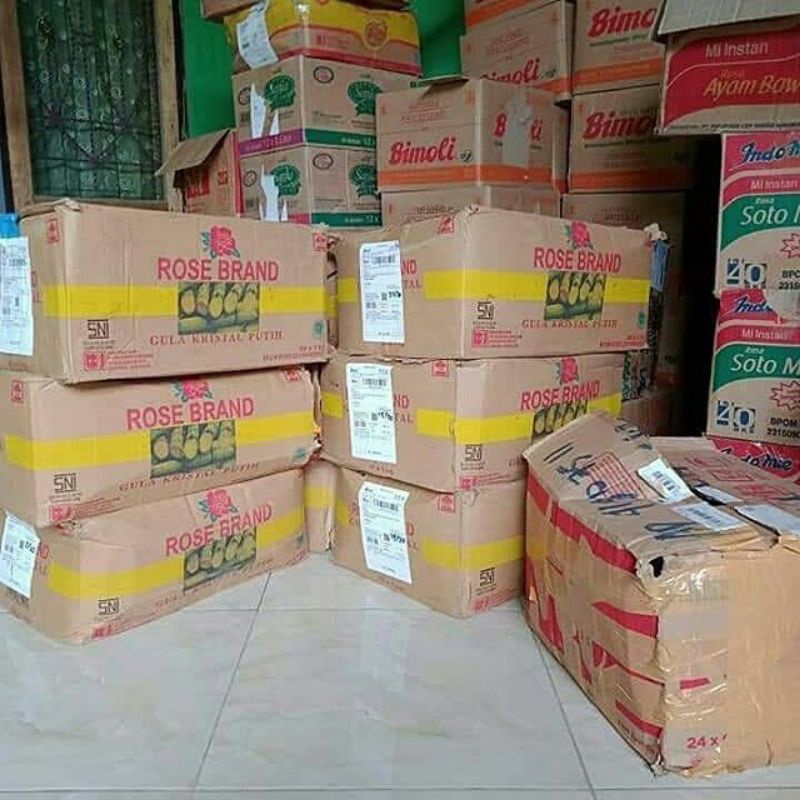 

Kardus bekas rose brand bonus gula 1kg