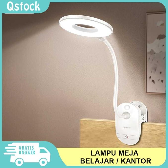 Lampu Meja Belajar LED Jepit/Lampu Belajar Charge USB/Lampu Meja LED