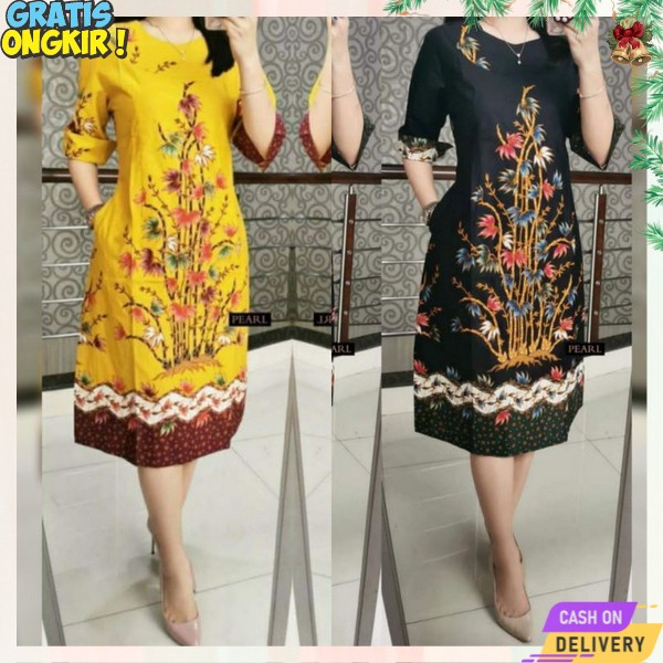 Dress Natik Wnita Batik Maxi Dres Bstik Kekinian Ukuran S M L Xl Xxl Dresh Bayik Kondangan Motif Dre