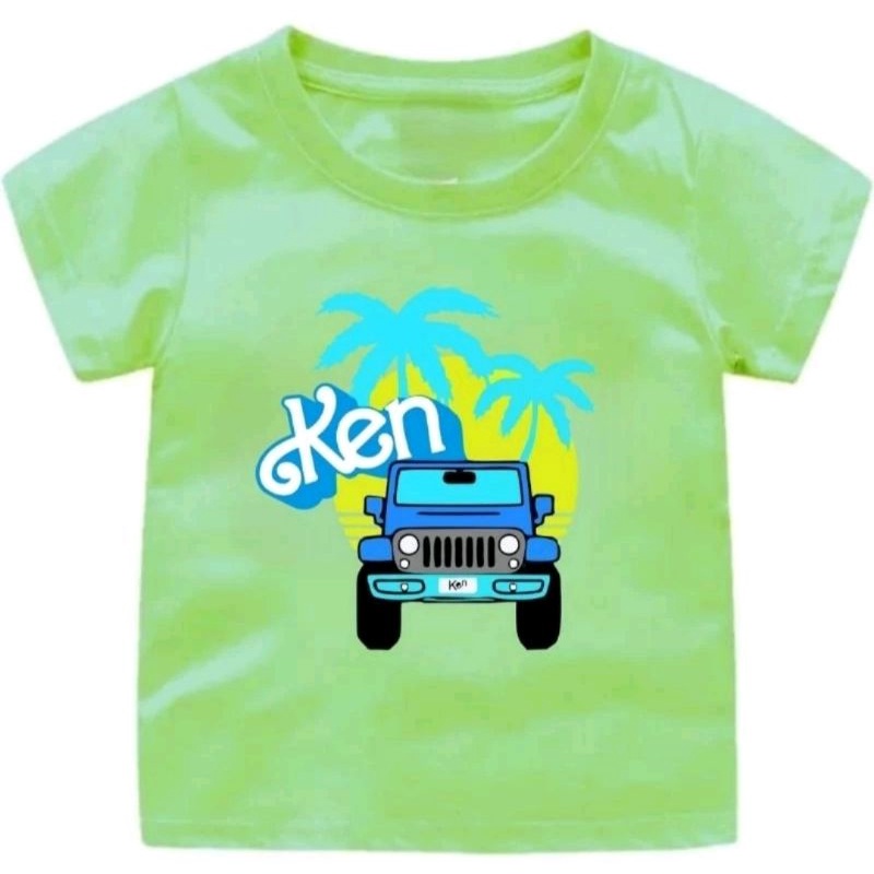 baju kaos anak cewek cowok KEN CAR untuk umur 1-12 tahun