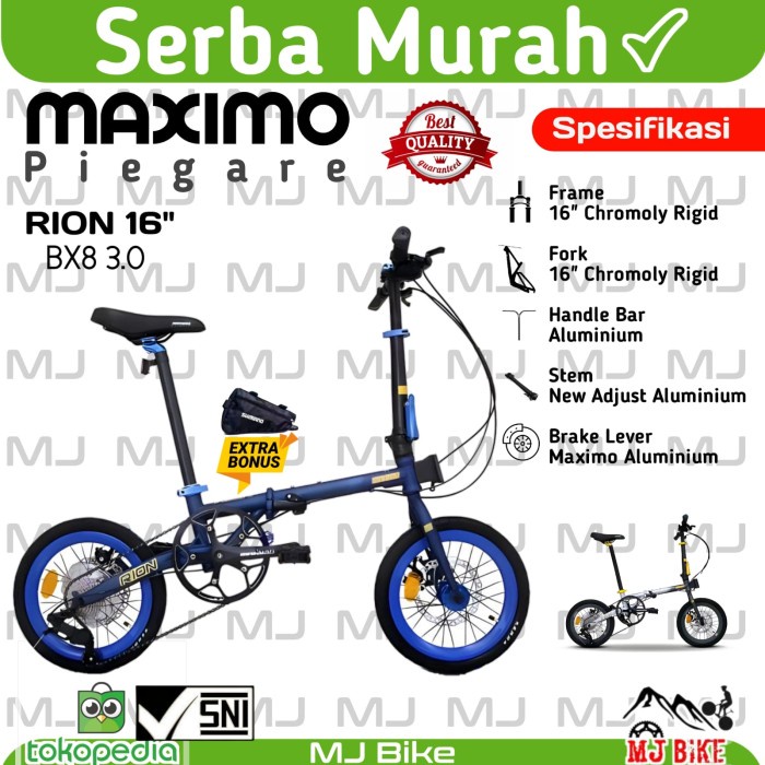 Sepeda Lipat Maximo Piegare 16 Inch Rion Bx8 3.0 $12
