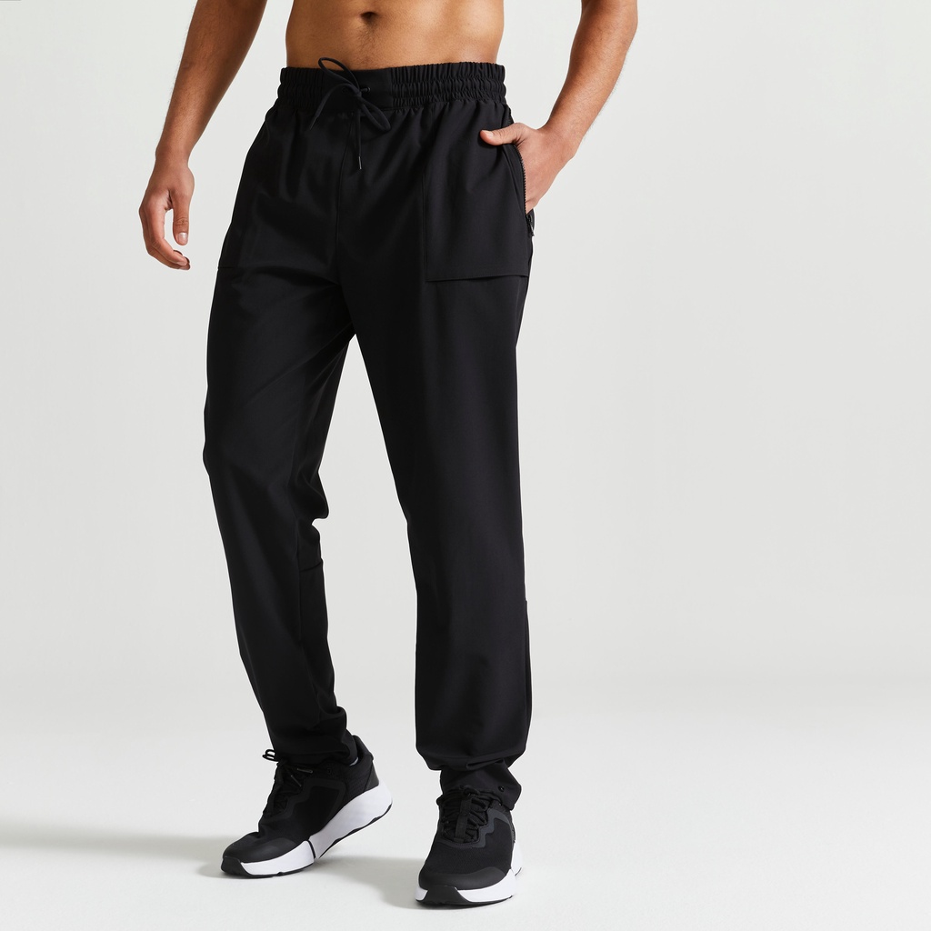 DECATHLON DOMYOS Celana Panjang Fitness Breathable Pria - Hitam - 8731703