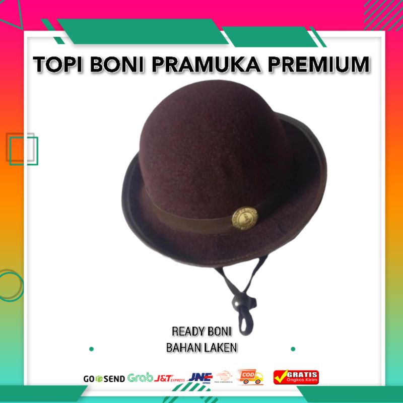 Topi Boni Pramuka Laken | Boni Bahan Laken Premium | Boni Pramuka Ecer