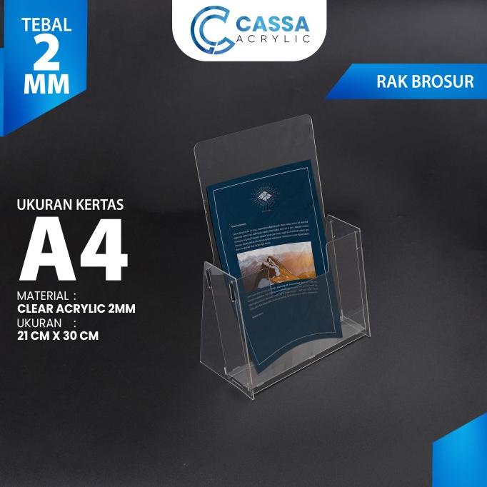 bir AKRILIK TEMPAT BROSUR / RAK / BOX A4 / ACRYLIC FLYER HOLDER