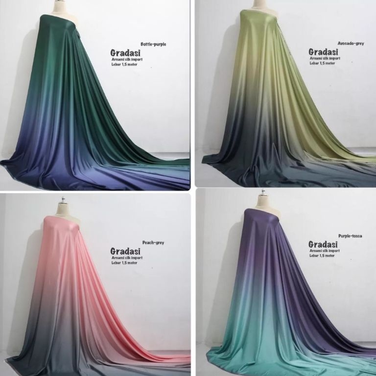 Dijamin Murah ✅ Kain Gradasi / Kain Armani Silk Premium / Kain Gradasi Ombre / Kain Armani Gradasi /