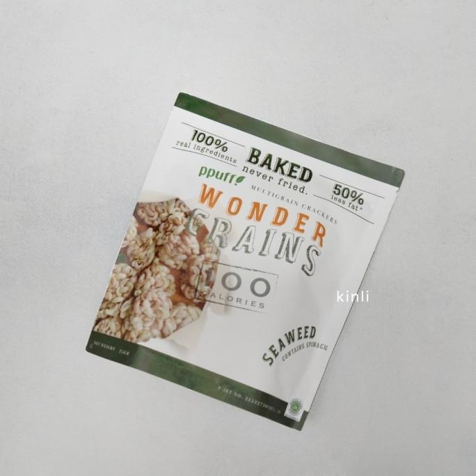 

juw ppuff wonder grains baked crackers seaweed spinach vegan 25gr