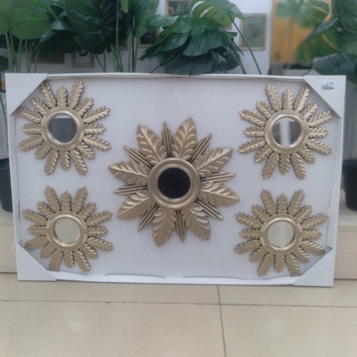 RT576 hiasan dinding informa 5 set wall decoration wall decor 5pcs gold TERMURAH