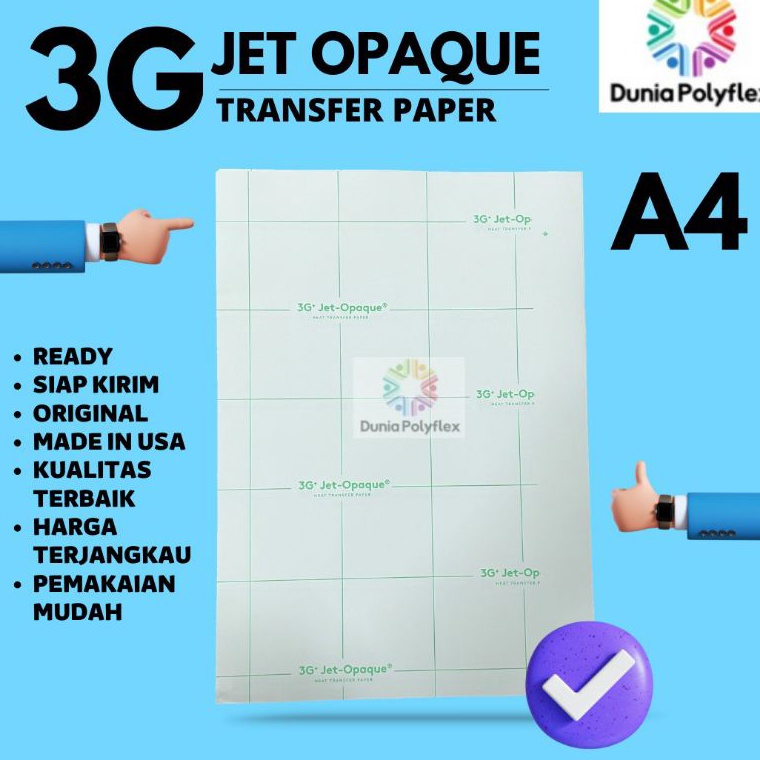 

[CODE BARANG 958SFH] Transfer Paper 3G+ Jet Opaque A4 Buy Again