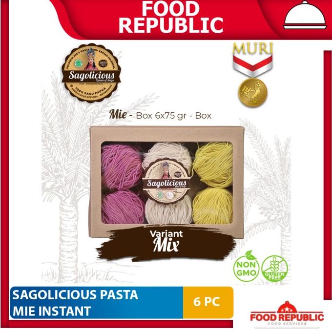 

jen Sagolicious Mie Instan Pasta Isi 6 Sagu Sehat Gluten Free Low GI Halal