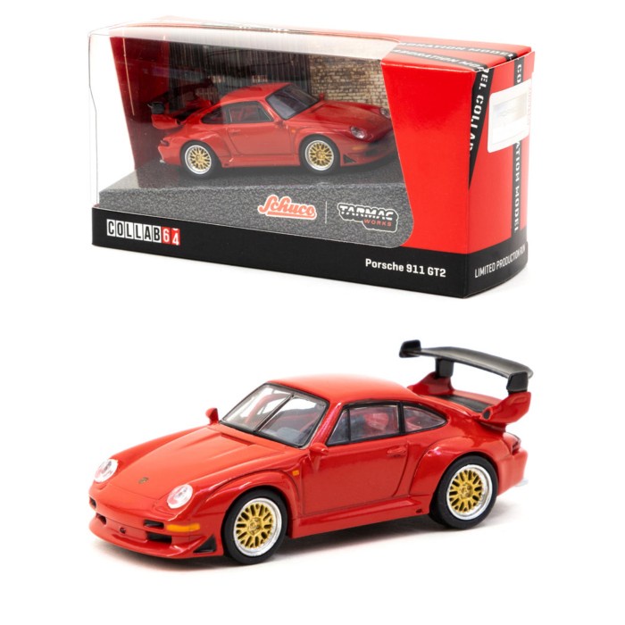 FLASH SALE TARMAC WORKS X SCHUCO PORSCHE 911 (993) GT2 RED TERMURAH
