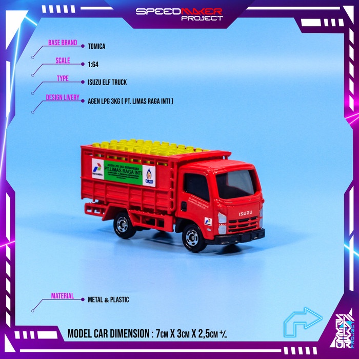 DISKON SPESIAL TOMICA CUSTOM ISUZU ELF TRUCK PERTAMINA ELPIJI 3KG DIECAST TRUK LPG 64 TERLARIS
