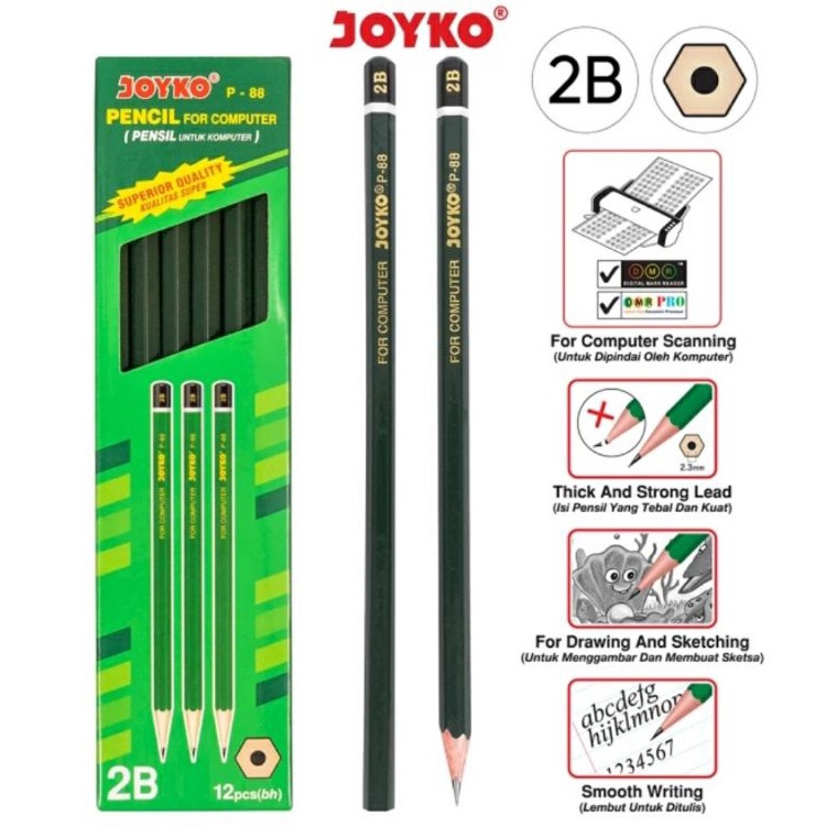 

[KYH35] PENSIL 2B JOYKO P-88 12 Pcs Terupdate