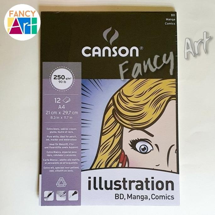 

Canson Illustration Pad A4 250gsm 12sheets BD Manga Comic Buku Gambar