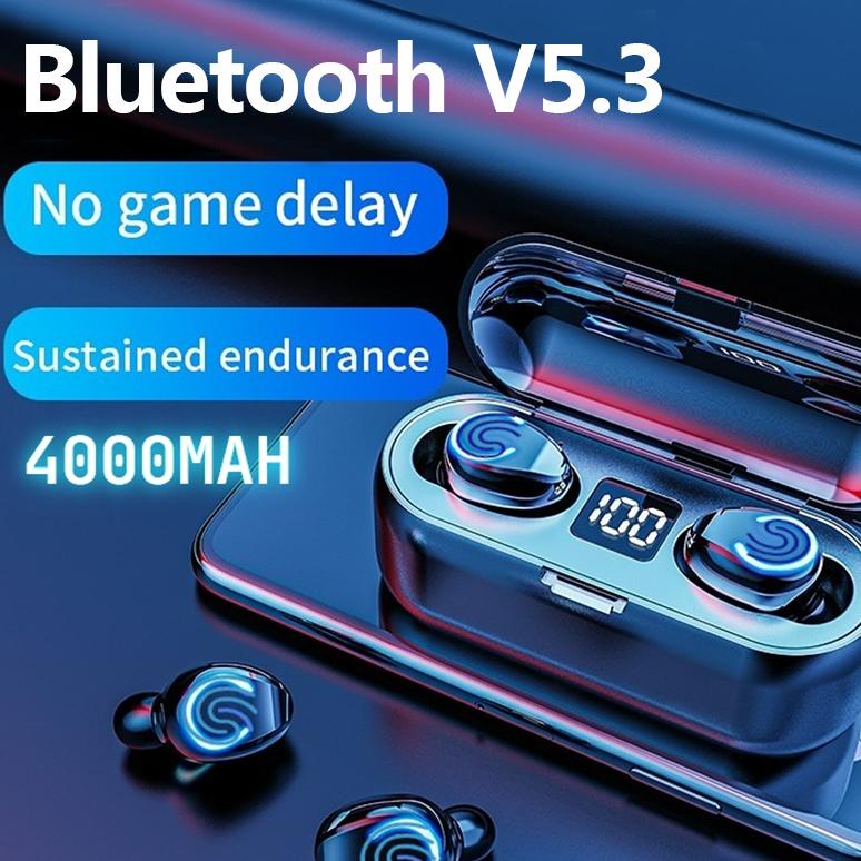 TWS-F9-8 Tahan Air Headset TWS 5.3 F9 Bluetooth Earphone In-ear Stereo Wireless Headphone Powerbank 