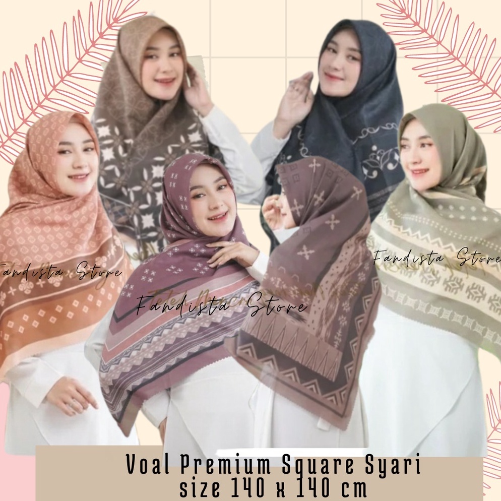Terlaku.➳SEGIEMPAT VOAL SYARI Premium Size 140 x 140 cm MOTIF JILBAB SEGIEMPAT JUMBO Hijab Voal | Kerudung Jumbo | Syar'i Segi Empat❥