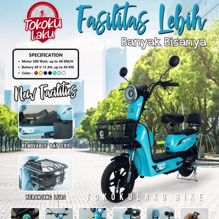 Sepeda Listrik Goda Gd-130 Garansi Dealer Resmi Scooter Selis