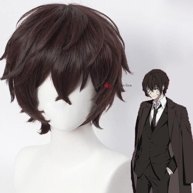 Wig Cosplay Coklat Dazai Osamu Bungou Stray Dog Rambut Palsu Character