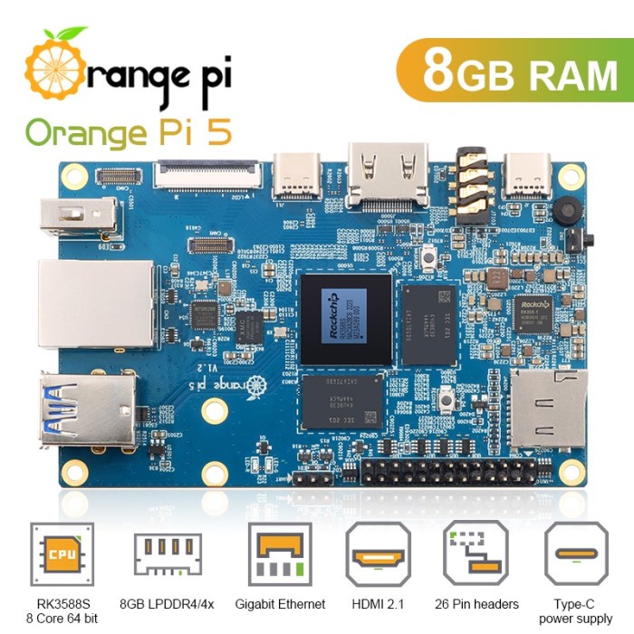Terlaris Orange Pi 5 - 8Gb Ram