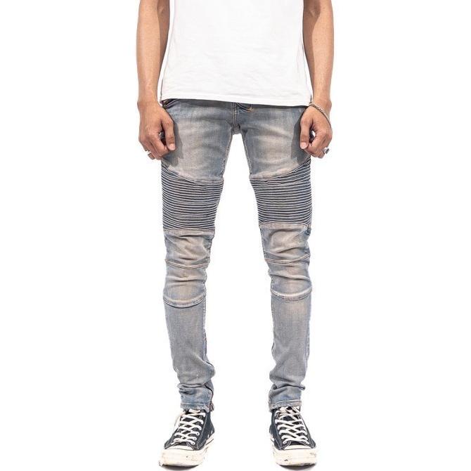 Promo Denimitup A1 Biker Jeans Cream Stone