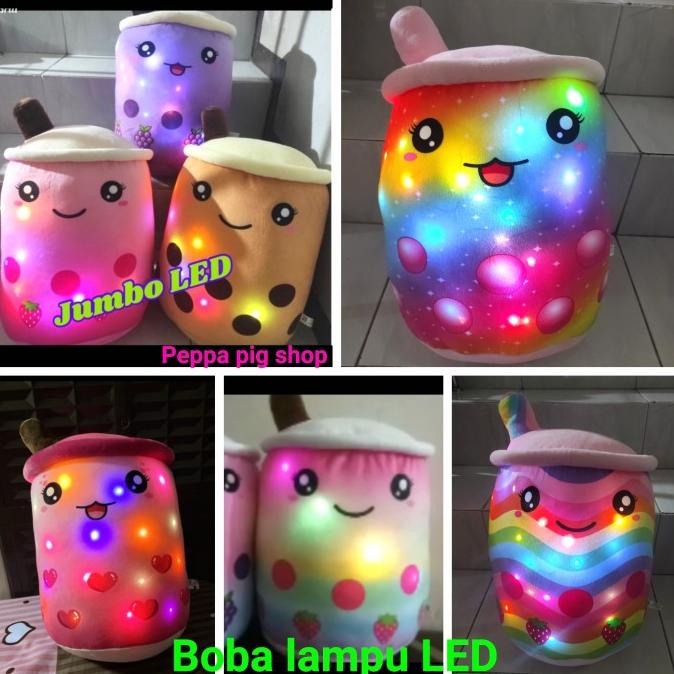 Boneka Bantal Boba Jumbo Led Lampu Ukuran Galon