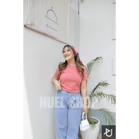 ￼Crop Top Korea Wanita Lengan Pendek Baju Crop Top Atasan Wanita Kekinian