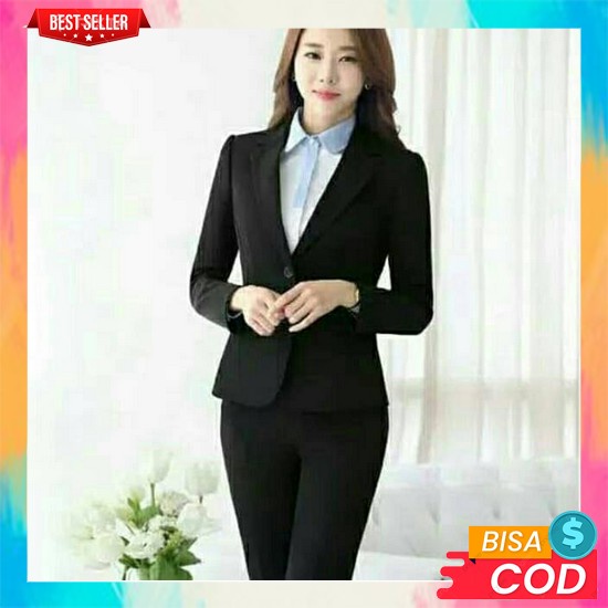 Os374 - Delvey Set ( Blazer + Celana ) / Setelan Wanita Import Premium Korean Style Hani Set / Setel