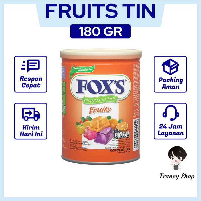 

Permen Fox's Fruits Tin Rasa Aneka Buah 180 gr