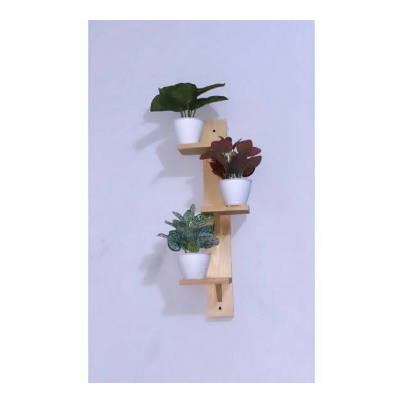 rak pot gantung/ rak kayu susun/ rak kayu serbaguna