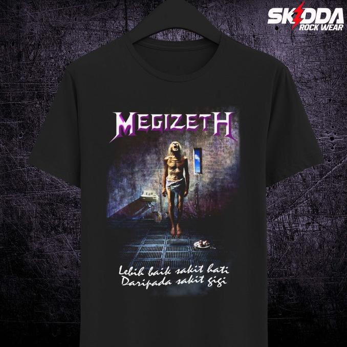 KAOS LUCU PARODI MEGADETH MEGIZETH 02- PREMIUM NSA- HITAM -S-XL